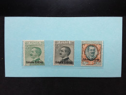 COLONIE ITALIANE - ERITREA - Nn. 93/95 Nuovi * - Valore Sassone 260 Euro + Spese Postali - Eritrea
