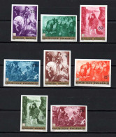 Belgisch Congo Belge - Rwanda 1967 N° 205/212 Imperforated MNH Complete Set Paintings Caritas C45.00Eu - Neufs