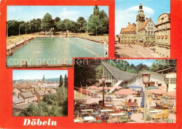 Doebeln Freibad Rathaus Panorama HO Parkrestaurant Buergergarten - Doebeln