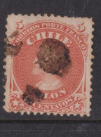 Chile 1867 5c Columbus Red Orange Used No 9 - Chili