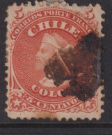 Chile 1867 5c Columbus Red Orange Used No 12 - Chili