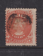 Chile 1867 5c Columbus Red Orange Used No 16 - Chili