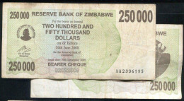 Zimbabwe ,P50,250000-Dollar,2007 VF - Zimbabwe