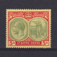 ST. KITTS & NEVIS 1929, SG# 47c, CV £55, Wmk Mult Script CA, King George V, MH - St.Christopher-Nevis-Anguilla (...-1980)