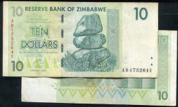 Zimbabwe ,P67 , 10-Dollar , 2007 XF - Zimbabwe