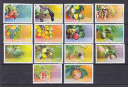 ST. LUCIA 2005, Sc# 1214-1224, CV $31, Flowering Fruits, MNH - St.Lucie (1979-...)