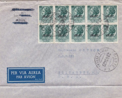 1954 TRIESTE A - Lettera Affrancata Con Blocco Di 10 Del 12 Lire Siracusana RARA - Autres & Non Classés