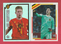 2 Stickers Panini - Thibaut Courtois / Kevin De Bruyn - Red Devils ( Voir Verso ) - Edición Italiana