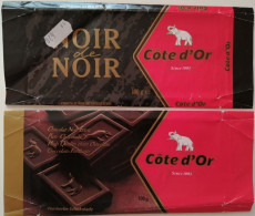 1993..FRANCE.. LOT OF 2  VINTAGE CHOCOLATE  BAR LABELS..COTE D'OR - Autres & Non Classés
