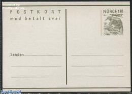 Norway 1981 Postcard With Answer 1.30/1.30, Beaver, Unused Postal Stationary, Nature - Animals (others & Mixed) - Briefe U. Dokumente