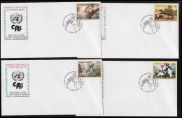UNO New York Gefährdete Arten 2001 Fauna Tiere Einzelmarken Auf 4 Schmuck-FDC - Other & Unclassified