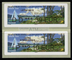 FRANCE (2025) Mint Set / Série ATM LISA - 73 Assemblée Philapostel Arzon, Golfe De Morbihan, Voilier, Port Plaisance - 2010-... Illustrated Franking Labels