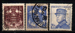 MONACO - 1937 - STEMMA DI MONTECARLO ED EFFIGIE DI LUIGI II CON CAPPELLO - USATI - Used Stamps
