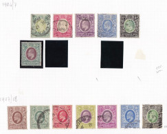 1904-08 EAST AFRICA AND UGANDA - SG N. 17/23+34/40 13 Valori - Other & Unclassified