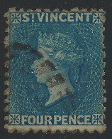 1866 ST. VINCENT - SG N. 6 4d. Deep Blu USATI - Other & Unclassified
