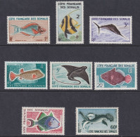 1959-60 COTE DES SOMALIS - Yvert N. 292/303 8 Valori PESCI MNH/** - Autres & Non Classés