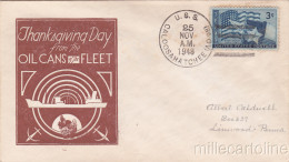 * U.S.A. COVER - Navy - Thanksgiving Day,Oil Cans Of Fleet - U.S.S.Caloosahatche - Autres & Non Classés