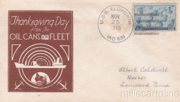 * U.S.A. COVER - Navy - Thanksgiving Day,Oil Cans Of Fleet - U.S.S.Elokomin 1948 - Autres & Non Classés