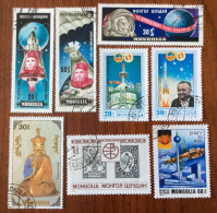 Asie 240 Mongolie Espace Lot De 8 Timbres Oblitérés - Mongolie