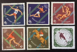 Asie 243 Mongolie Sport Olympics 1964 Lot De 6 Timbres Oblitérés - Mongolie