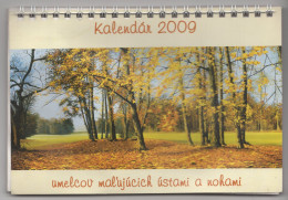 1 Pc, Desk Calendar For 2009, Calendar With Flip Pages, MFPA - The Mouth And Foot Painting Artist, NUMUN Slovakia 2009, - Formato Piccolo : 2001-...