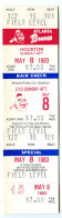 Billet Tickets Base Ball  Atlanta Braves Vs Houston Sunday Aft. May 8, 1983  Field Level* - Tickets - Vouchers