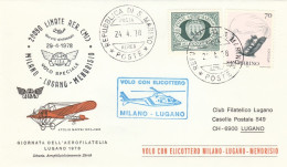 Cover /  San Marino    /   Giornata Dell' Aerofilatelia - Lugano - Dispaccio  Con Elicottero Milano - Lugano - Helicopters