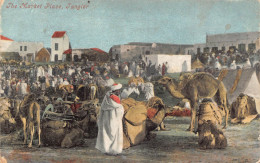 A742 Morocco Tanger Market Place Camels Vintage Postcard - Tanger