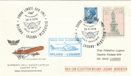 Cover /  Italia  /   Giornata Dell' Aerofilatelia - Lugano - Dispaccio  Con Elicottero Milano - Lugano - Helicopters