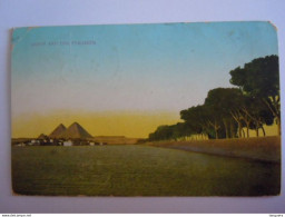Cpa Gizeh And The Pyramids Colorisée Used 1912  Pli, Coin Abimé(705) - Gizeh
