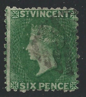 1868 ST. VINCENT - SG N. 7 6d. Deep Green USATO - Other & Unclassified