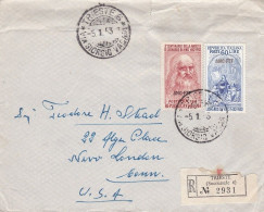 1952 TRIESTE A - N. 145/146 Su Busta Per Gli Stati Uniti VIAGGIATA - Autres & Non Classés