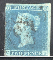 Great Britain Queen Victoria 1841 2d Blue Imperf Used - Oblitérés