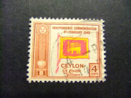 40 CEYLAN CEYLON Sri Lanka (Ceylon) 1949  / INDEPENDENCIA / YVERT 273 FU - Sri Lanka (Ceylan) (1948-...)