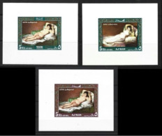 ● AJMAN / MANAMA 1969 1972 ֍ Goya : La Maja Nue E Vetue ֍ Posta Aerea ● 3 BF  NON Dentellati ● Arte ️● Lotto N. X20 ️● - Manama