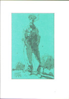 Carte Dos Blanc De JUILLARD , Personnage De Tandis Que J'agonise En Vert - Cartes Postales