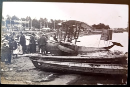 LOIRE INFERIEURE  ANCENIS RRR Et SUPERBE "ATTERRISSAGE D'UN HYDRAVION A LA CHARBONNIERE Juillet 1914 AVIATION - Ancenis