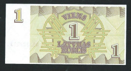 1992 LATVIA LATVIJA 1 LATVIJAS RUBLIS BANKNOTE Lettonie  - AA 130500 - Laura 14702 - Latvia