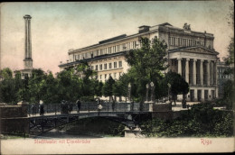CPA Riga Lettland, Stadttheater, Timmbrücke - Lettonia