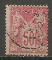 France - Type Sage - N°104 50c. Rose Obl. - 1898-1900 Sage (Type III)