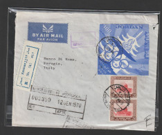 Bank Cover From Arab Bank In Amman To Banco Di Roma In Perugia Franked With 1964 Tokyo Olympic Games - Posted Amman 1970 - Summer 1964: Tokyo
