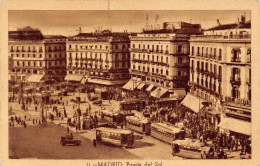 A745 Spain Madrid Puerta Del Sol Bus Tram Restaurants Vintage Postcard - Madrid