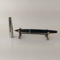 Vintage Soviet Fountain Pen Soyuz Black Plastic Chrome Trim Piston Filler #5816 - Lapiceros