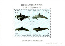 Monaco Bloc N** Yv:64 Mi:62 Musée Océanographique Cétacés De La Méditerranée - Blocs