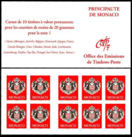 Monaco Carnet N** Yv:13 Carnet De 10 Timbres Armoiries Rouge ITVF2001 - Timbres