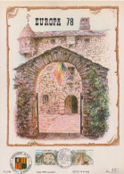 GIROSTAMPS.- ANDORRA - HOJA COMPLETA DE ANDORRA - EUROPA'78 - Lettres & Documents