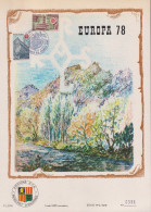 GIROSTAMPS.- ANDORRA - HOJA COMPLETA DE ANDORRA - EUROPA'78 - Lettres & Documents
