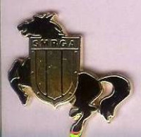 @@ Cheval Noir Cambré Blason écusson SMRGA (2x2) EGF@@anim54.38ba - Animaux