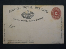 EA8  MEXICO  CARTE  ENTIER  .NON VOYAGEE + 2C  + - Mexique