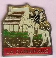 @@ LA CAMARGUE Couple à Cheval Blanc (2.5x2.5)  @@anim54.42a - Animaux